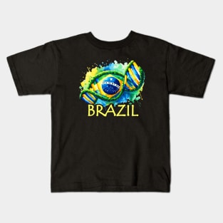 Brazilian DNA Heritage Flag Kids T-Shirt